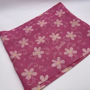 Barbie Pink fabric 84 X 17 " Vintage Rare 90s Flowers Curtain Dan‎ River USA